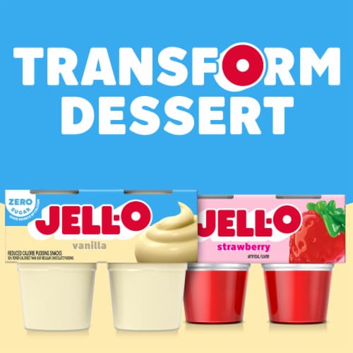 Jell-O Vanilla Sugar Free Pudding Cups Snack Perspective: bottom