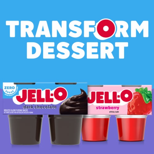 Jell-O Dark Chocolate Sugar Free Pudding Cups Snack Perspective: bottom