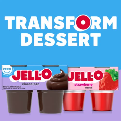 Jell-O Chocolate Sugar Free Pudding Cups Snack Perspective: bottom