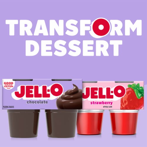 Jell-O Original Chocolate Pudding Cups Snack Perspective: bottom