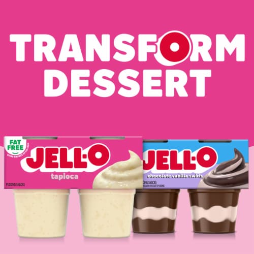 Jell-O Tapioca Fat Free Pudding Cups Snack Perspective: bottom