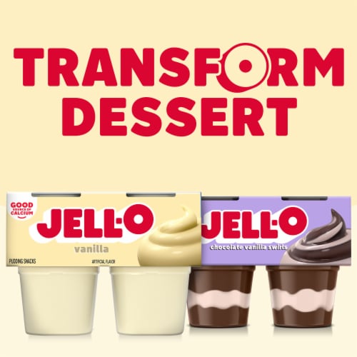 Jell-O Original Vanilla Pudding Cups Snack Perspective: bottom