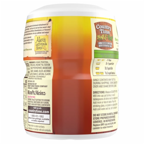 Country Time Half & Half Lemonade Iced Tea Naturally Flavored Powdered Drink Mix, Canister Perspective: bottom