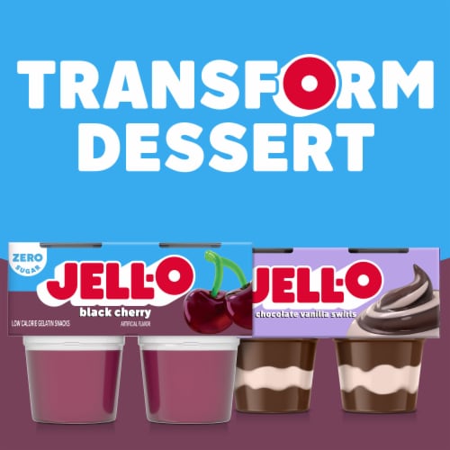 Jell-O Black Cherry Sugar Free Jello Cups