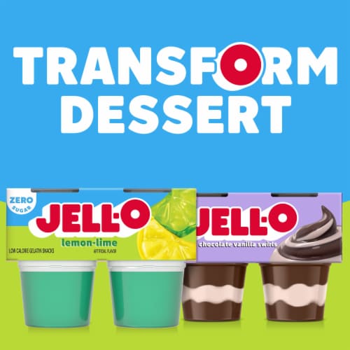Jell-O Lemon-Lime Sugar Free Jello Cups Gelatin Snack Perspective: bottom