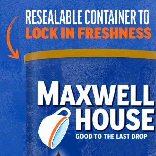 Maxwell House Medium Roast Wake Up Roast Ground Coffee, Canister Perspective: bottom