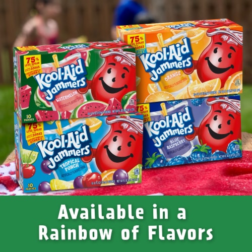 Kool-Aid Jammers Watermelon Flavored 0% Juice Drink, Box, Pouches Perspective: bottom