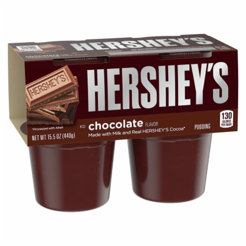 Hershey's Chocolate Ready-to-Eat Pudding Cups Snack with Milk & Real Cocoa, Cups Perspective: bottom