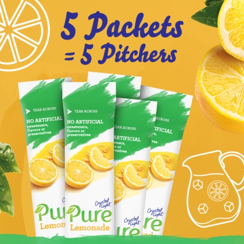 Crystal Light Pure Lemonade Naturally Flavored Powdered Drink Mix Perspective: bottom