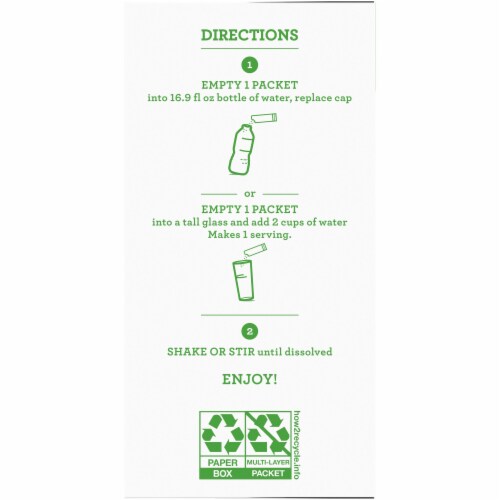 Crystal Light Pure Energy Tropical Citrus with Caffeine and B Vitamins Drink Mix Packets Perspective: bottom