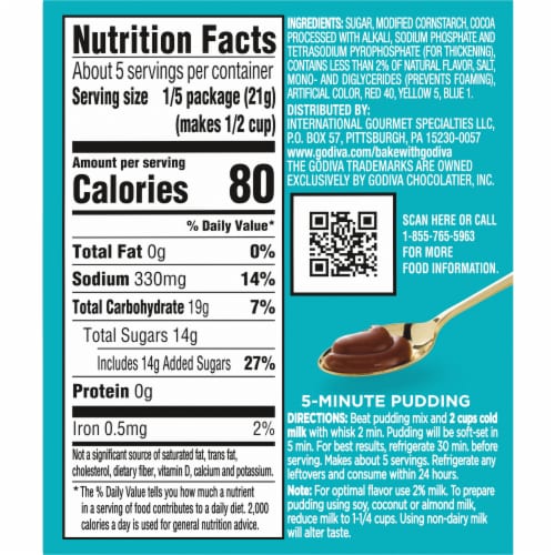 Godiva Chocolate Instant Pudding Mix Perspective: bottom