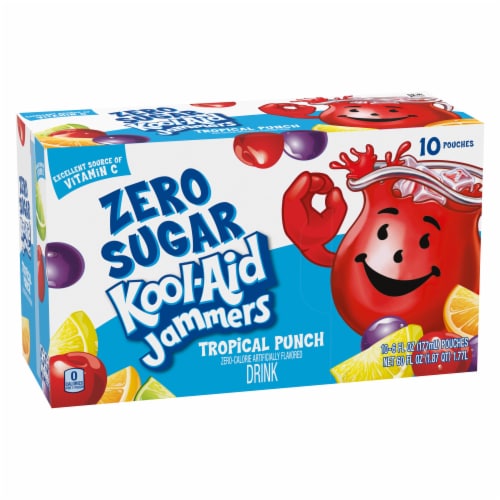 Kool-Aid Jammers Tropical Punch Zero Sugar Artificially Flavored Soft Drink Perspective: bottom