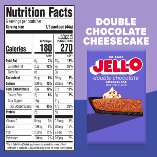 Jell-O No Bake Double Chocolate Cheesecake Dessert Kit with Filling Mix & Crust Mix Perspective: bottom