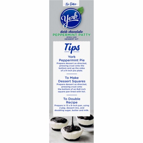 YORK No Bake Dark Chocolate Peppermint Patty Dessert Kit with Filling Mix Crust Mix & Fudge Topping Perspective: bottom