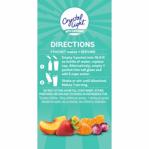 Crystal Light with Caffeine On-The-Go Drink Mix Packets Variety Pack Perspective: bottom