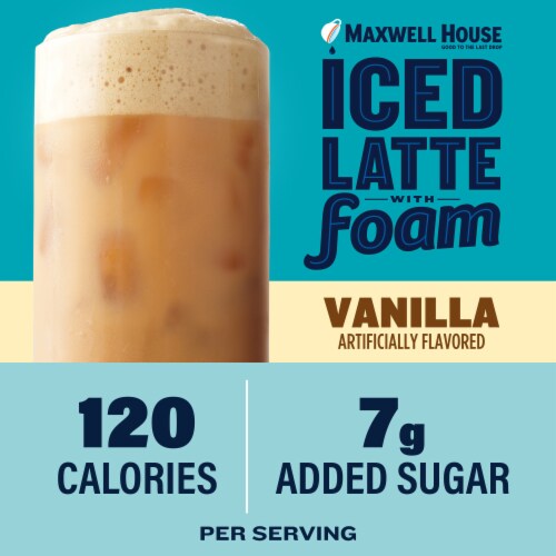 Maxwell House Vanilla Iced Latte with Foam Instant Coffee Perspective: bottom
