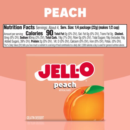 Jell-O Peach Gelatin Dessert Mix Perspective: bottom
