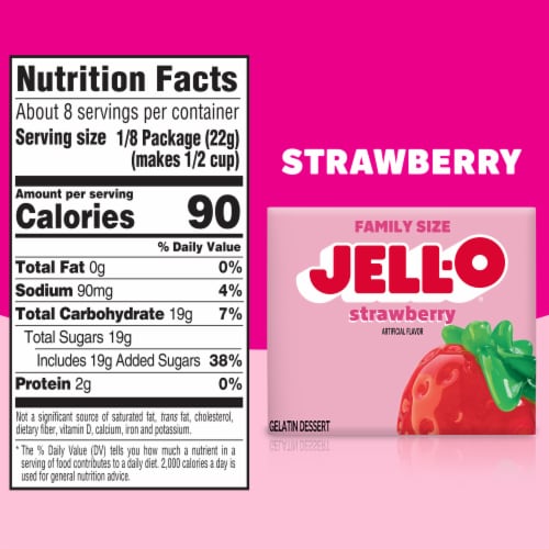 Jell-O Strawberry Gelatin Dessert Mix Perspective: bottom