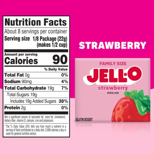 Jell-O Strawberry Gelatin Dessert Mix Perspective: bottom