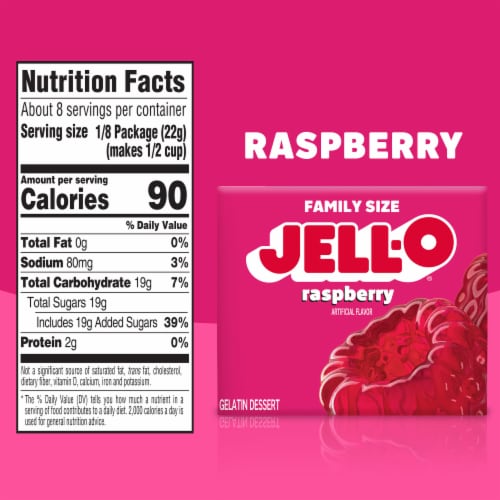 Jell-O Raspberry Gelatin Dessert Mix Perspective: bottom