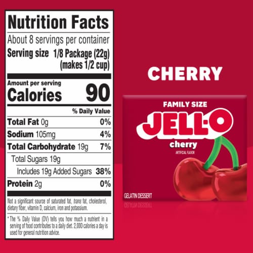 Jell-O Cherry Gelatin Dessert Mix Perspective: bottom