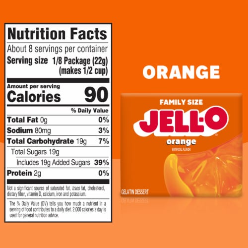 Jell-O Orange Gelatin Dessert Mix Perspective: bottom