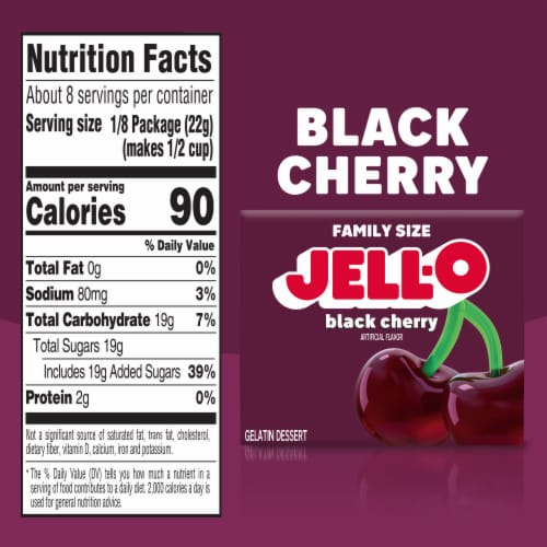 Jell-O Black Cherry Gelatin Dessert Mix Perspective: bottom