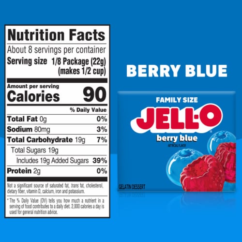 Jell-O Berry Blue Gelatin Dessert Mix Perspective: bottom