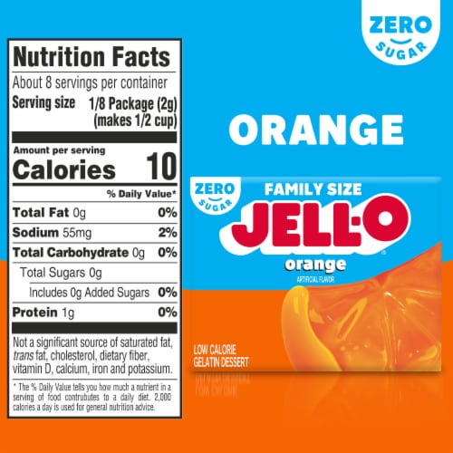 Jell-O Zero Sugar Orange Flavor Gelatin Perspective: bottom