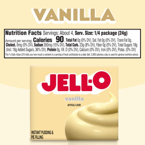 Jell-O Vanilla Instant Pudding & Pie Filling Mix Perspective: bottom
