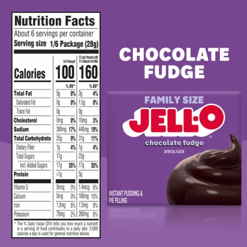 Jell-O Chocolate Fudge Instant Pudding & Pie Filling Mix Perspective: bottom