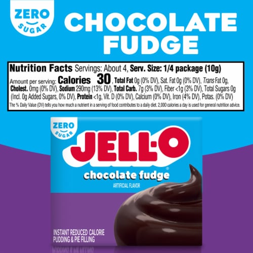 Jell-O Zero Sugar Chocolate Fudge Instant Pudding & Pie Filling Perspective: bottom