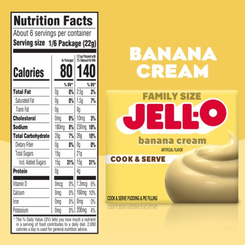 Jell-O Cook & Serve Banana Cream Pudding & Pie Filling Mix Perspective: bottom