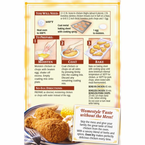 Oven Fry Extra Crispy Seasoned Coating Mix for Chicken, Box Perspective: bottom