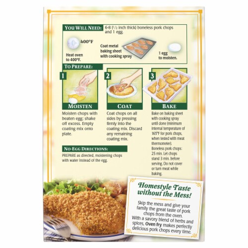 Oven Fry Extra Crispy Seasoned Coating Mix for Pork Perspective: bottom