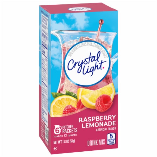 Crystal Light Zero Sugar Raspberry Lemonade Drink Mix Packets Perspective: bottom