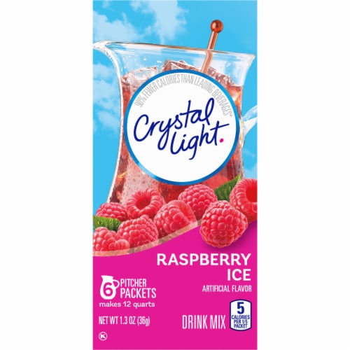 Crystal Light Raspberry Ice Artificially Flavored Powdered Drink Mix, Pitcher Packets Perspective: bottom