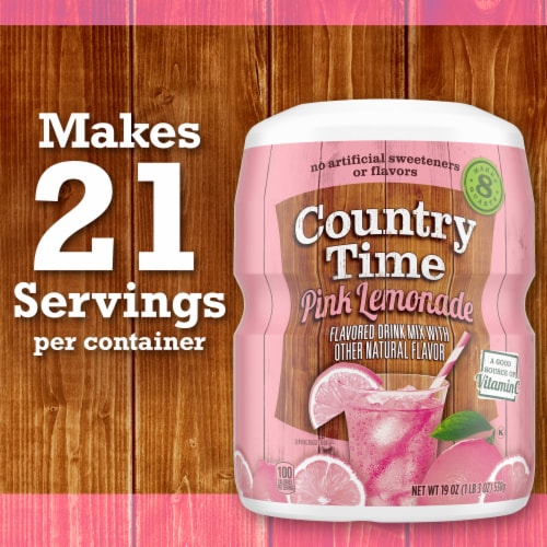 Country Time Pink Lemonade Naturally Flavored Powdered Drink Mix Perspective: bottom