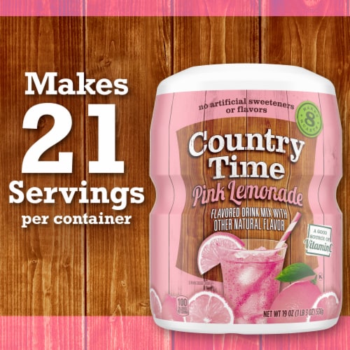 Country Time Pink Lemonade Drink Mix Canister Perspective: bottom