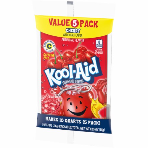Kool-Aid Unsweetened Cherry Artificially Flavored Powdered Soft Drink Mix Value Pack Perspective: bottom