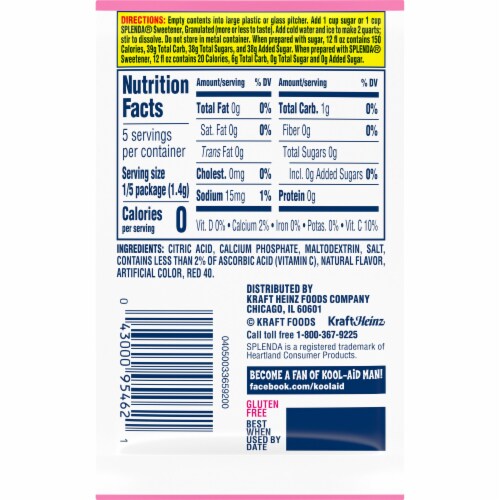 Kool-Aid Unsweetened Pink Lemonade Naturally Flavored Powdered Soft Drink Mix Value Pack Perspective: bottom