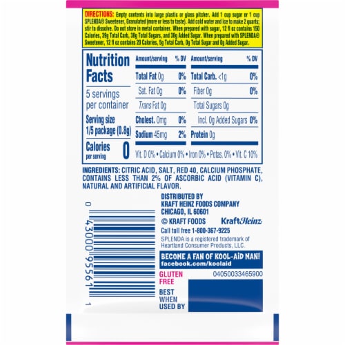 Kool-Aid Zero Sugar Strawberry Drink Mix Packet Perspective: bottom