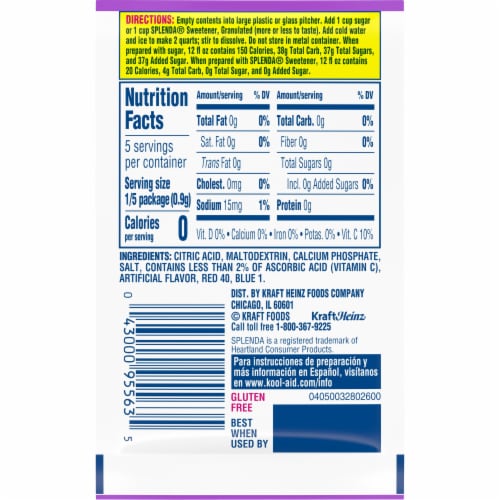 Kool Aid Unsweetened Grape Purple Powdered Soft Drink Mix Packet Perspective: bottom