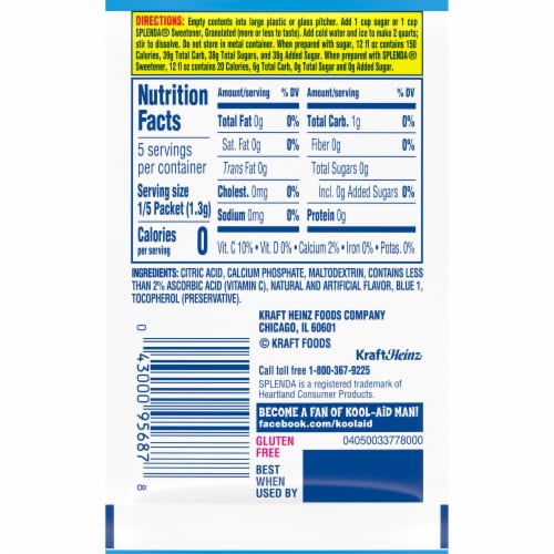 Kool-Aid Zero Sugar Mixed Berry Drink Mix Packet Perspective: bottom