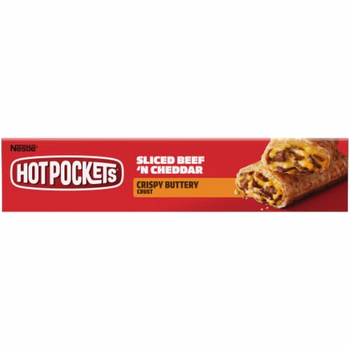 Hot Pockets Frozen Snack Drive Thru Menu Style Sliced Beef 'N Cheddar Frozen Sandwiches Perspective: bottom