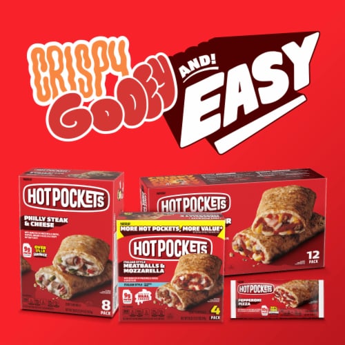 Hot Pockets Meatballs and Mozzarella Frozen Snacks Air Fryer Snacks Perspective: bottom