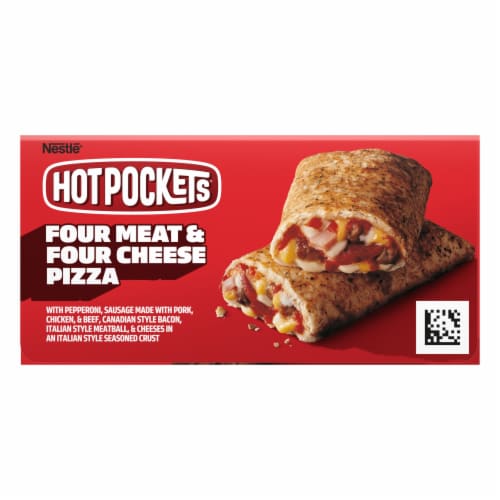 Hot Pocket Four Meat Four Cheese Frozen Sandwiches Perspective: bottom