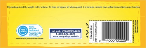 Wheat Thins Original Whole Grain Crackers Perspective: bottom