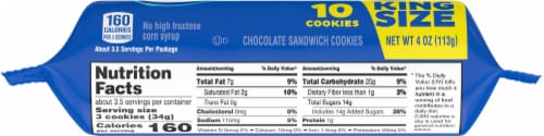 Nabisco Oreo Chocolate Sandwhich Cookies King Size Perspective: bottom