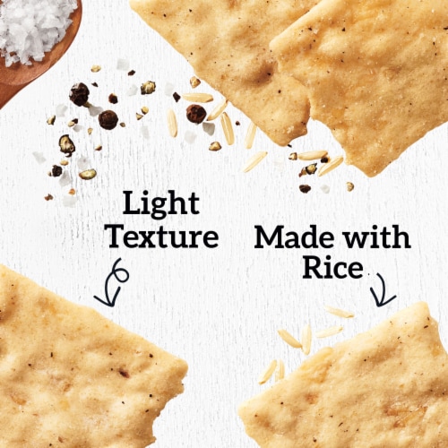 Good Thins Sea Salt & Pepper Rice Snacks Gluten Free Crackers Perspective: bottom